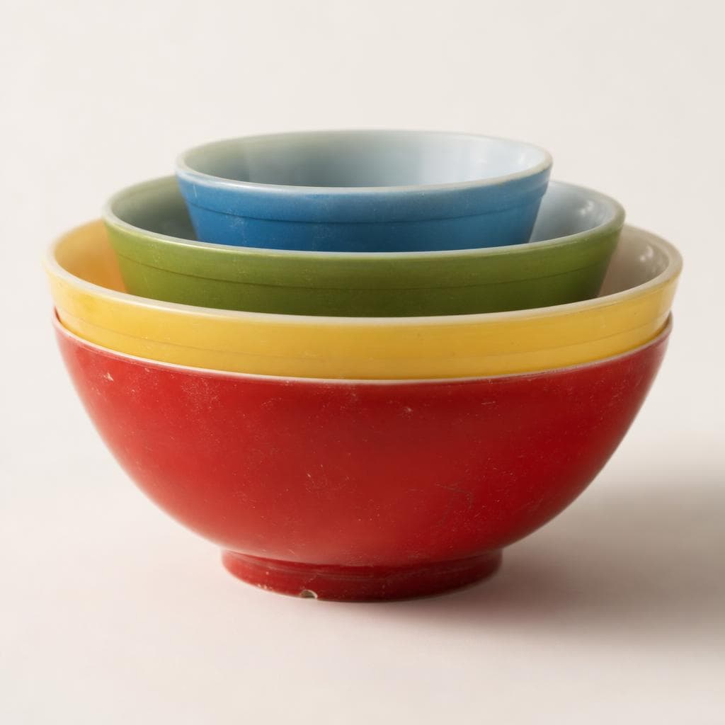 Pyrex primary colors mixing bowl set